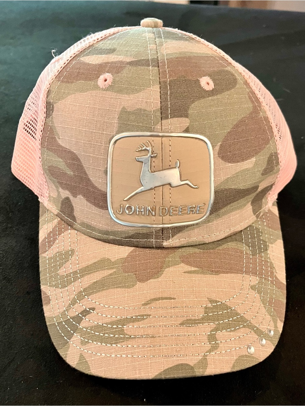 John Deere Pink Camo Mesh Back Trucker Hat